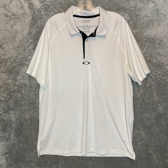 Oakley Men Elemental 2.0 Hydrolix Regular Fit Quick Dry Wick Golf Polo XL White - Picture 1 of 10